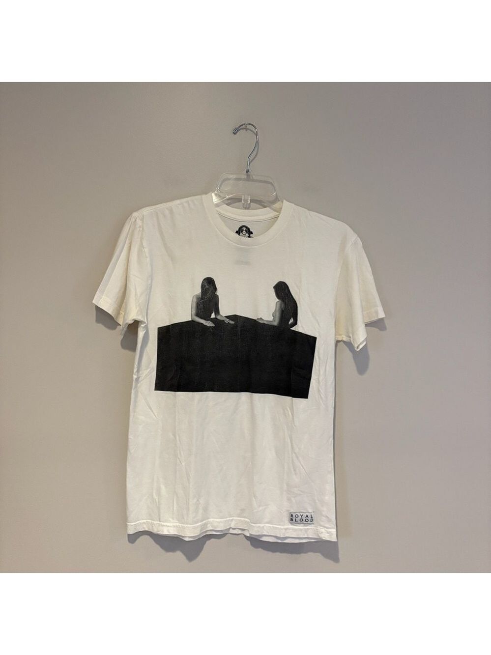 Royal Blood White Graphic T-Shirt with Black Design Size Small